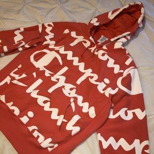 Coral colored champion hoodie